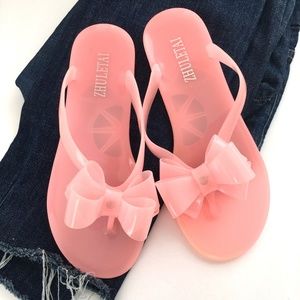 Pink Jelly Bow Sandals Size 37 NEW